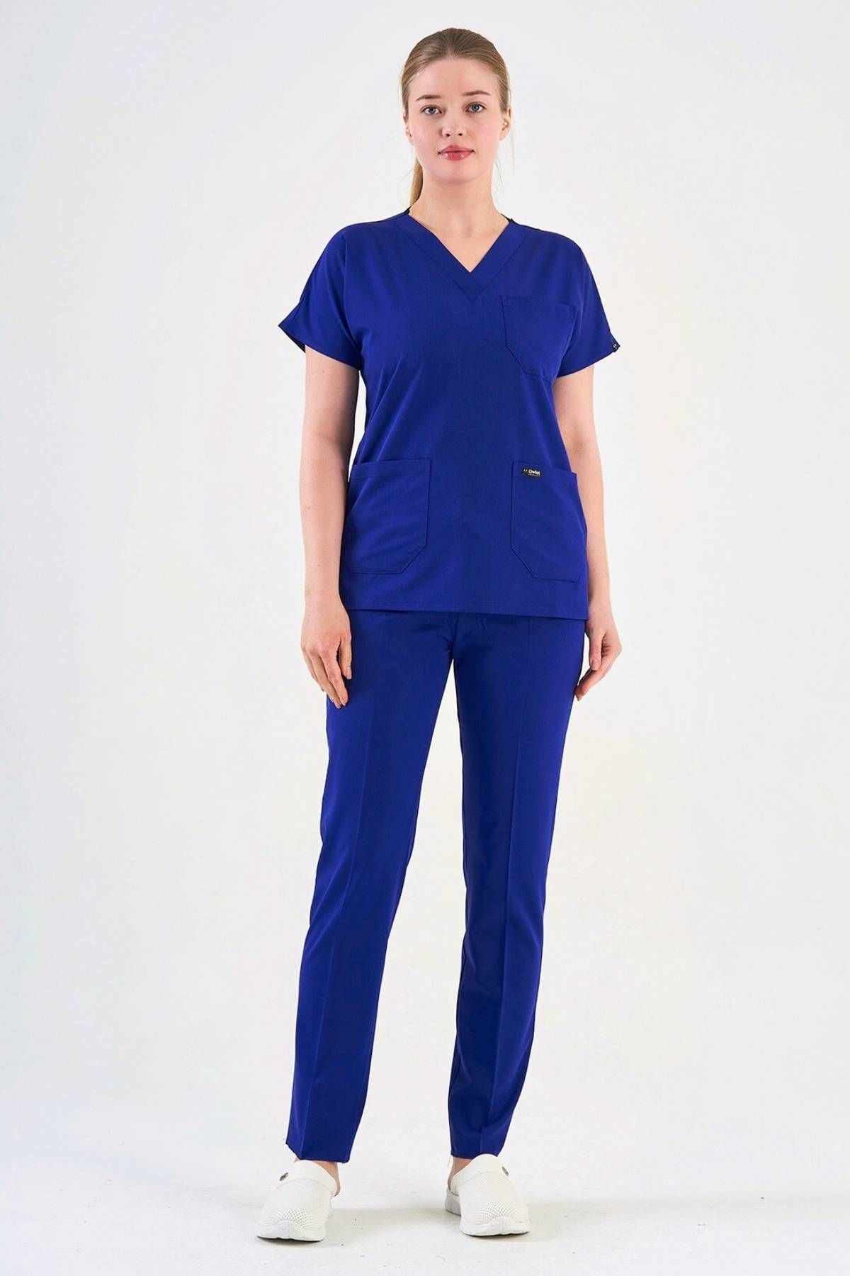 Saks Mavisi Likra Cerrahi Üniforma Takım