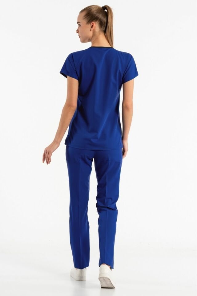 Saks Mavisi Likra Cerrahi Üniforma Takım