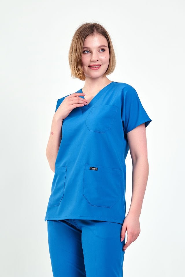 İndigo Mavisi Likralı Cerrahi Takım