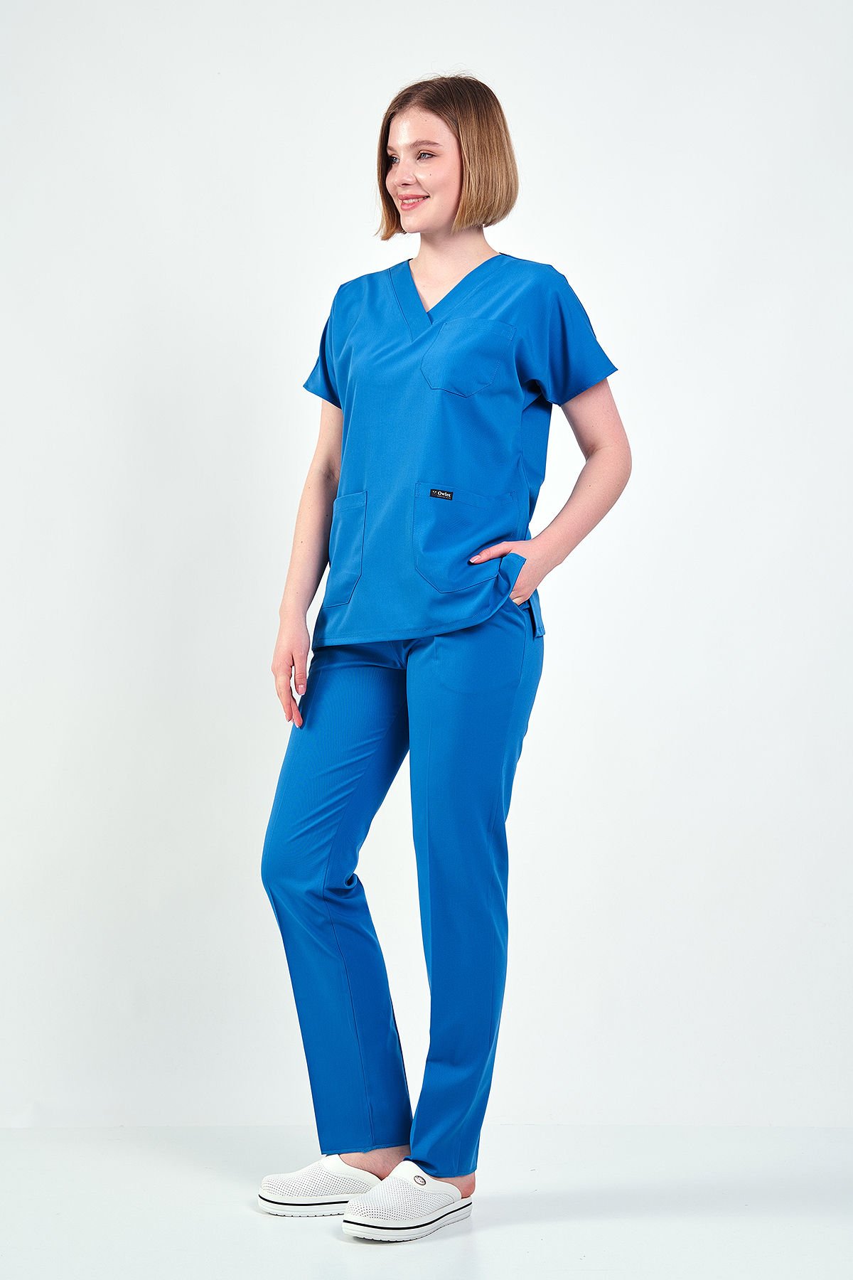 İndigo Mavisi Likralı Cerrahi Takım