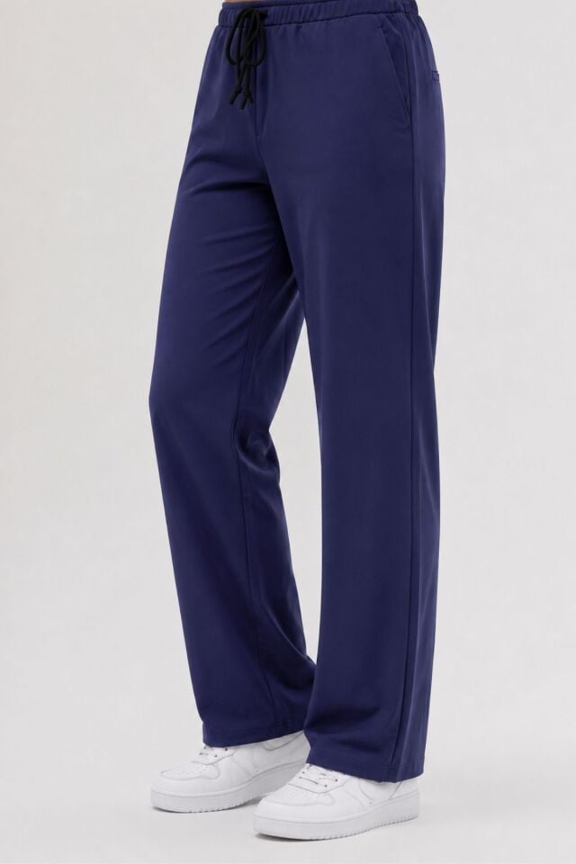 Likralı Lacivert Patriot Blue Boru Paça Pantolon - Owlet Medikal