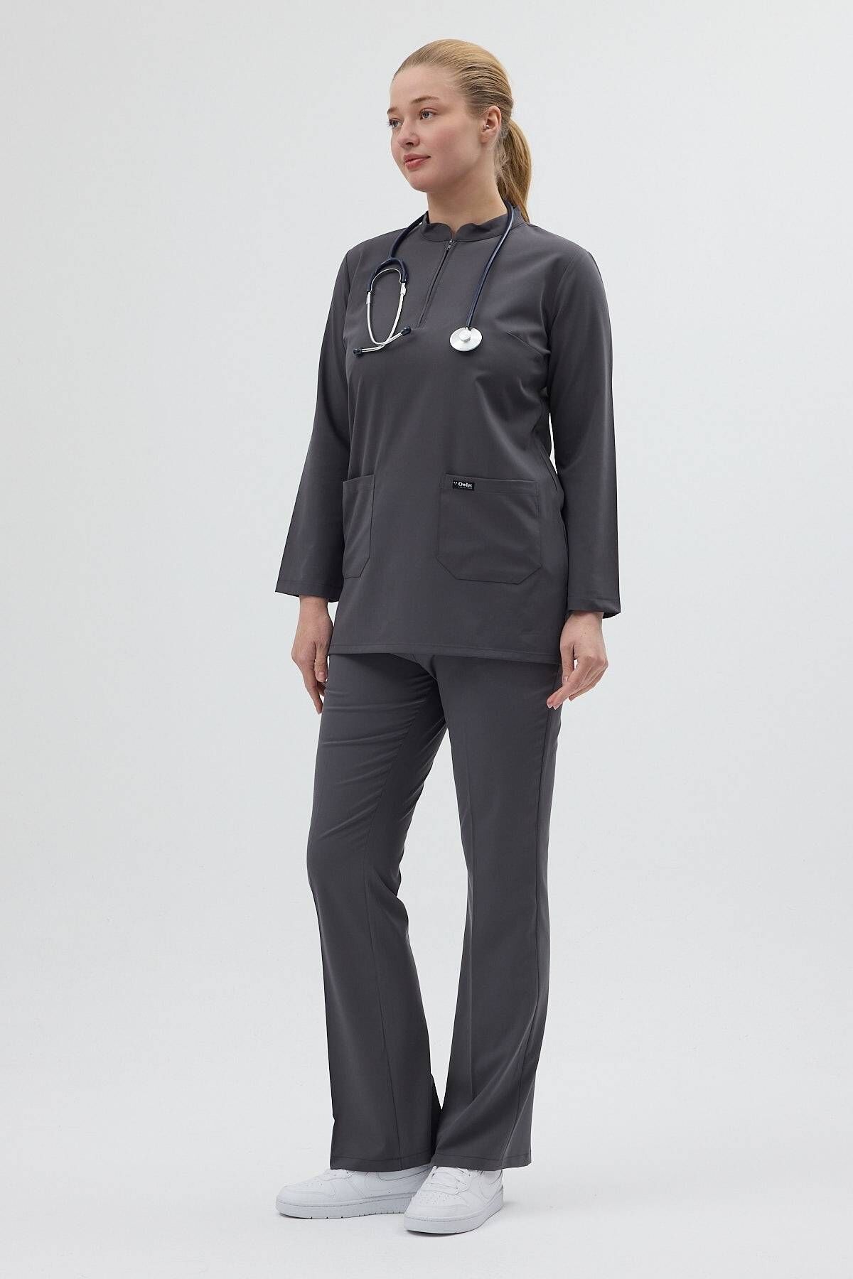 Füme Tunik Boy Çan Paça Scrubs