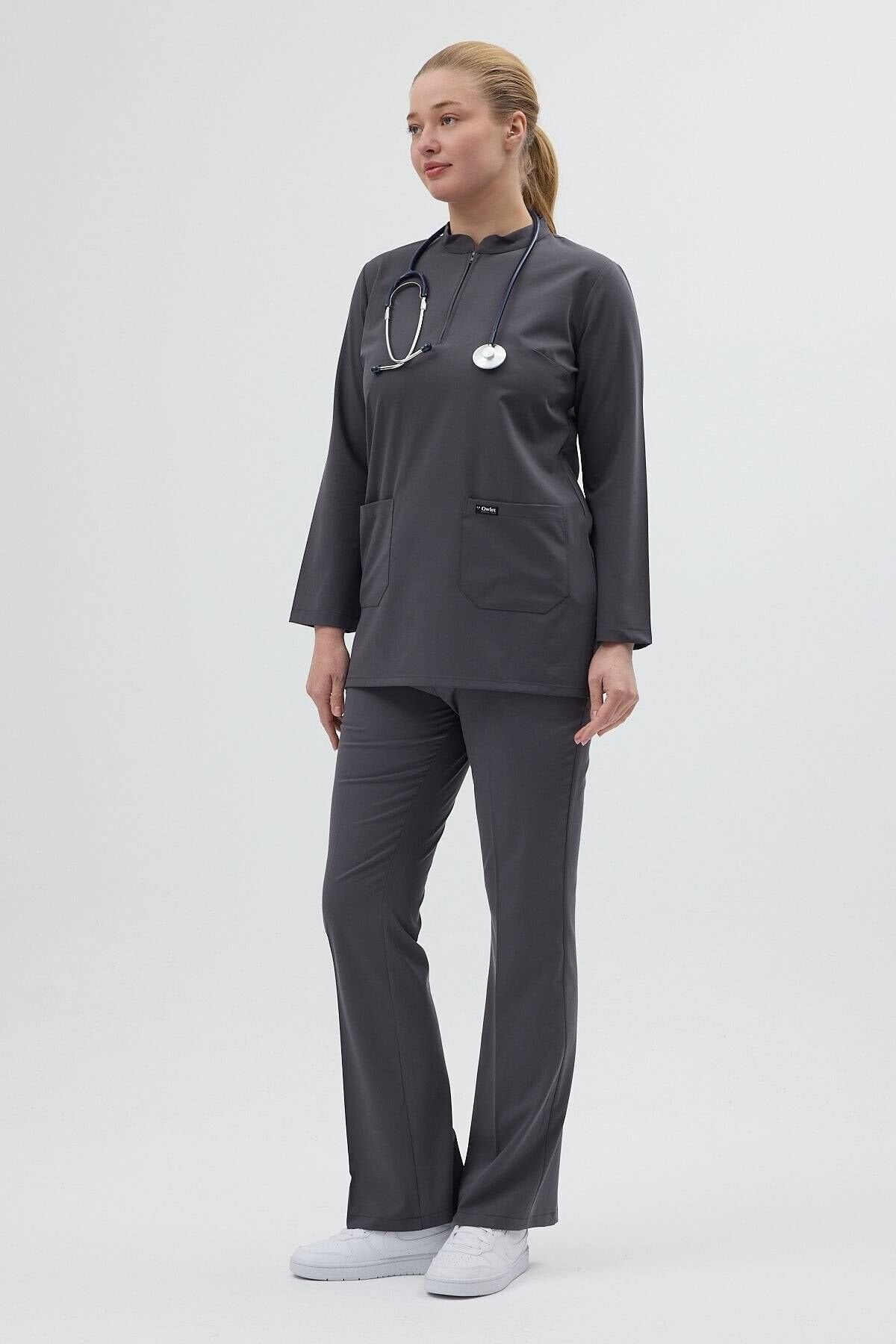 Füme Tunik Boy Çan Paça Scrubs