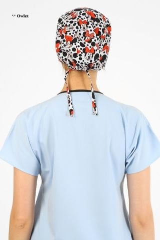Minnie Mouse Desenli Puantiyeli Cerrahi Bone