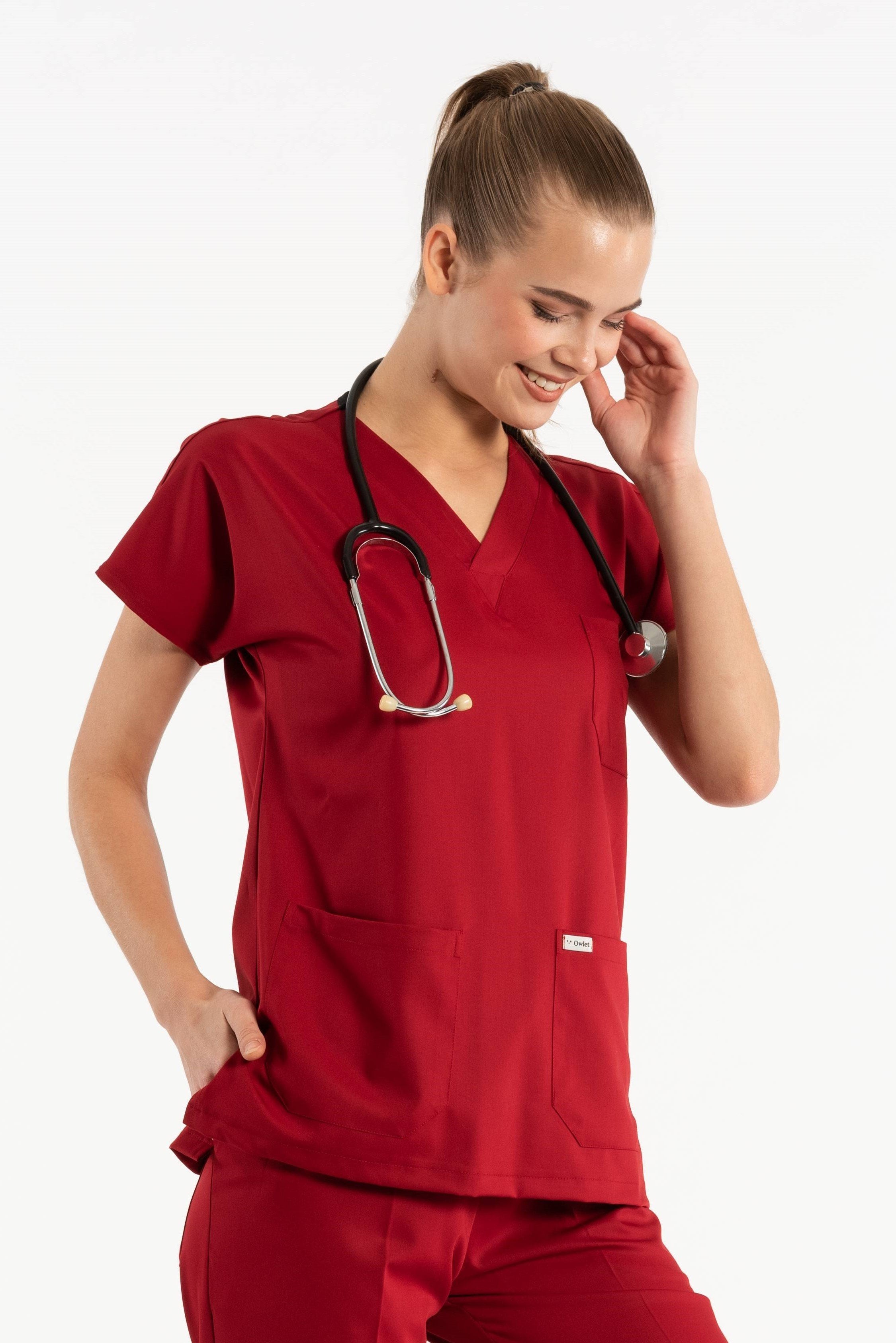 Likralı Kırmızı Forma Üst