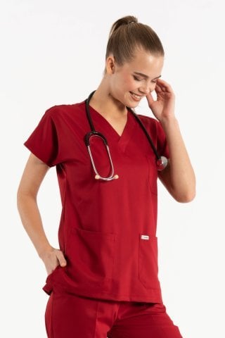 Likralı Kırmızı Forma Üst