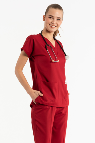 Likralı Kırmızı Forma Üst