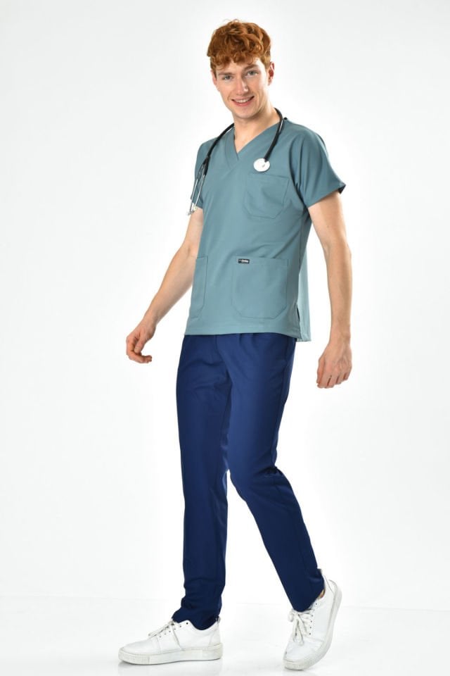 Likralı Antrasit Mavi Üst Likralı Lacivert Alt Kombin Takım