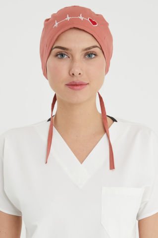 Kalp Ritim Desenli Koyu Mercan Cerrahi Bone