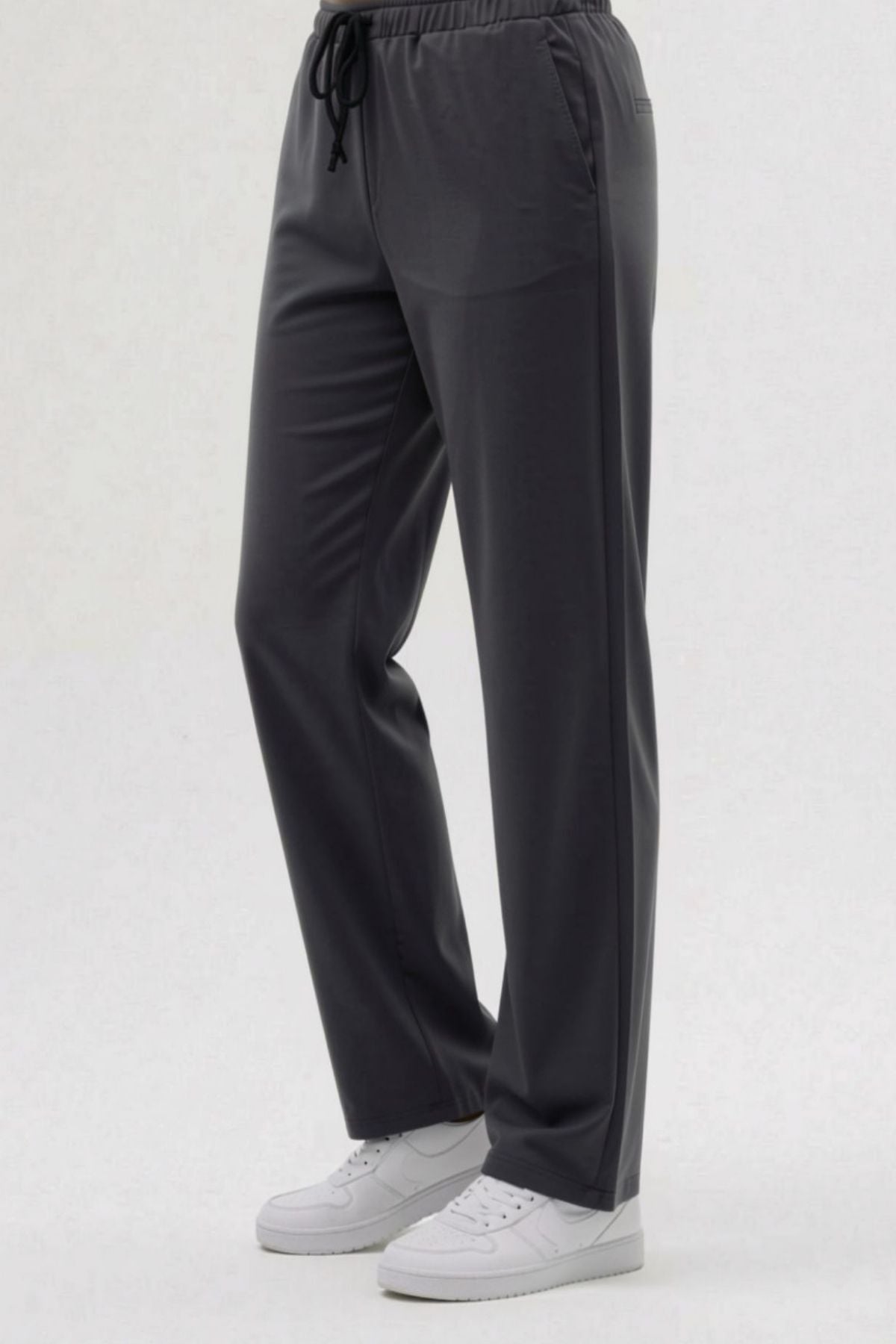 Likralı Füme Bol Paça Scrubs Pantolon