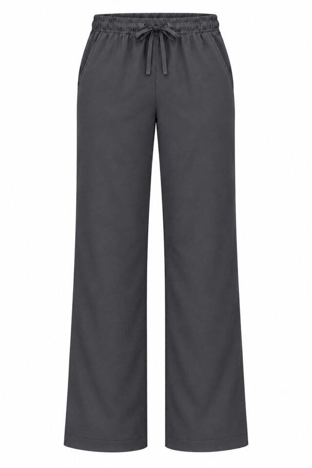 Likralı Füme Bol Paça Scrubs Pantolon