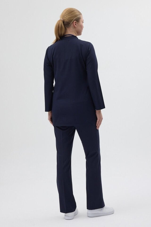 Koyu Lacivert Tunik Boy Çan Paça Scrubs