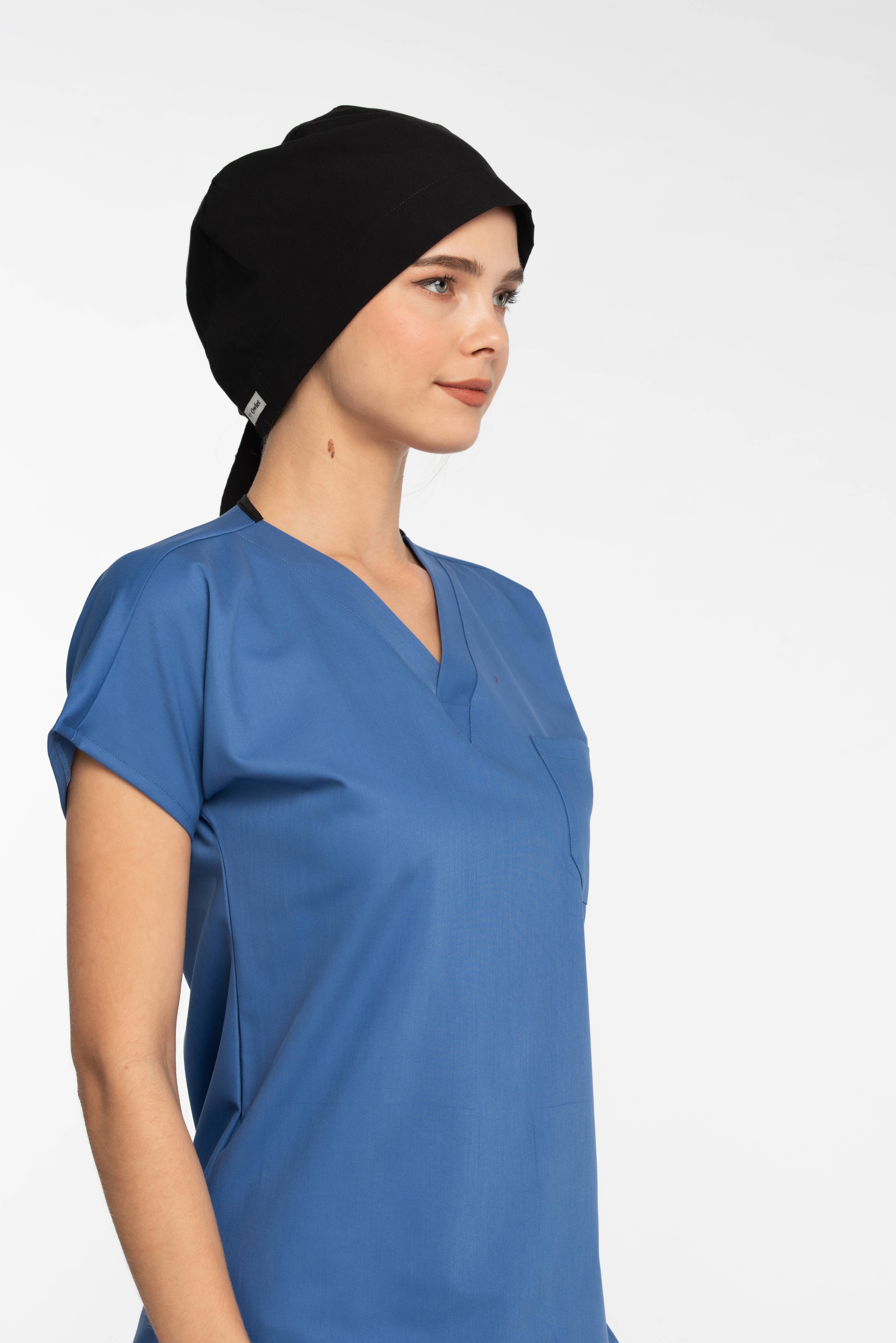 Black Surgical Hijab Bonnet