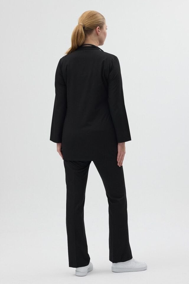 Siyah Tunik Boy Çan Paça Scrubs