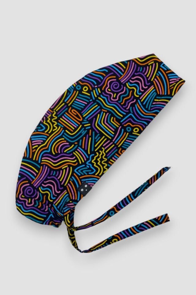 Colorful Striped Patterned Surgical Cap