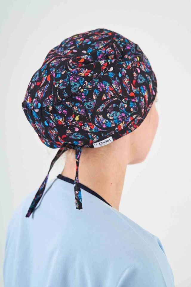 Şal Desenli Siyah Cerrahi Bone