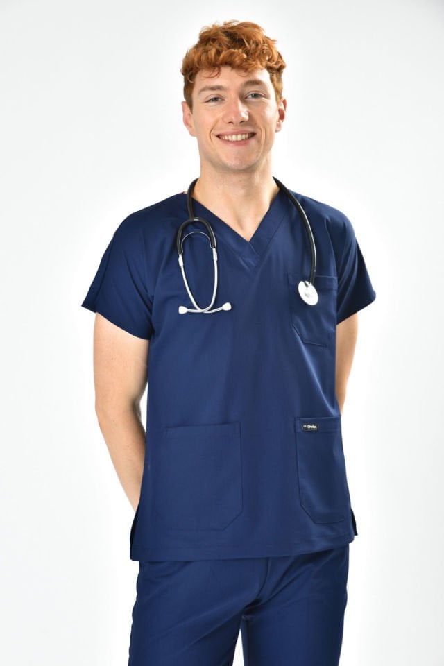 Likralı Lacivert Cerrahi Takım