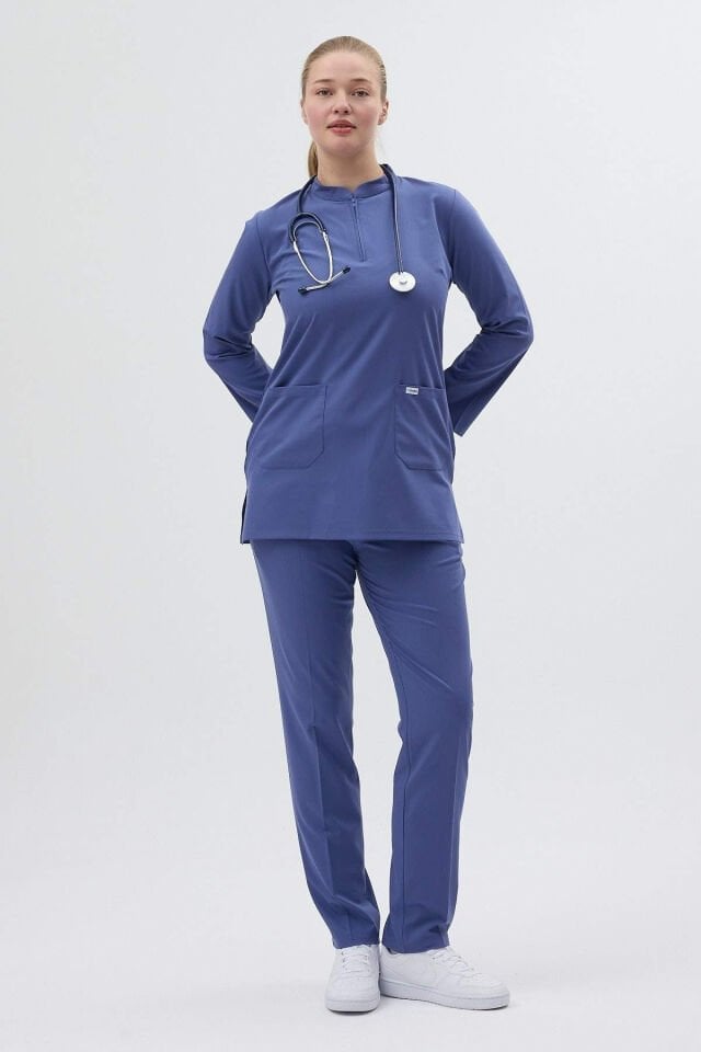 Likralı Morcivert Tunik Boy Takım