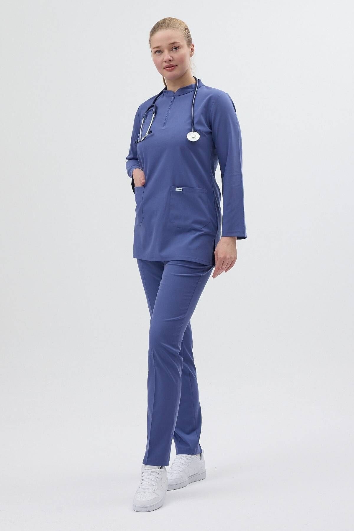 Likralı Morcivert Tunik Boy Takım