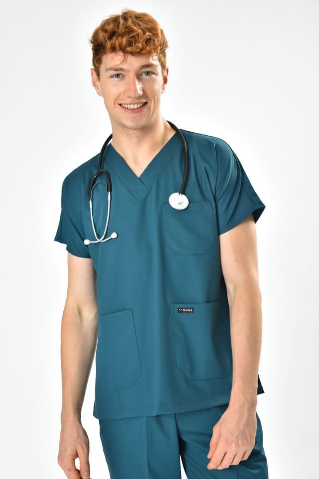 Dark Petrol Green Lycra Surgical Jersey Top