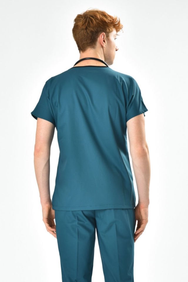 Dark Petrol Green Lycra Surgical Jersey Top