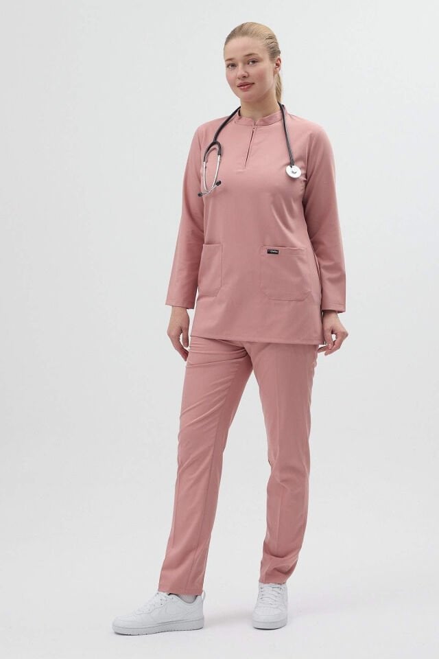 Likralı Pudra Tunik Boy Takım