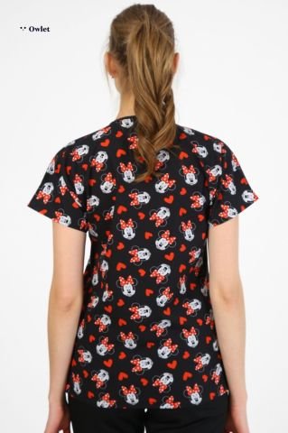 Minnie Mouse Desenli Cerrahi Forma Üst