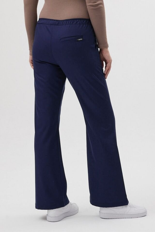 Likralı İspanyol Paça Lacivert Pantolon