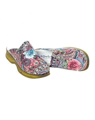 Gül Desenli Koyu Taban Sabo Terlik