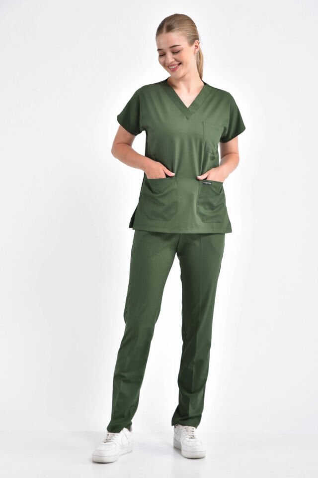 Khaki Green Lycra Surgical Team