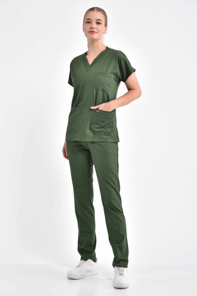 Khaki Green Lycra Surgical Team