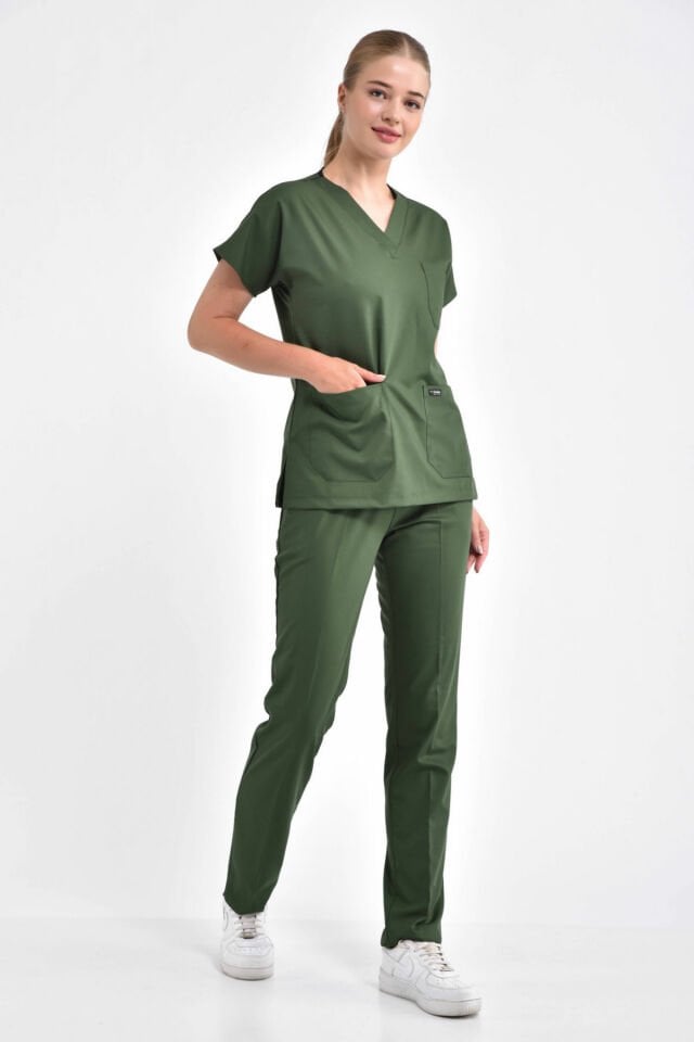 Khaki Green Lycra Surgical Team