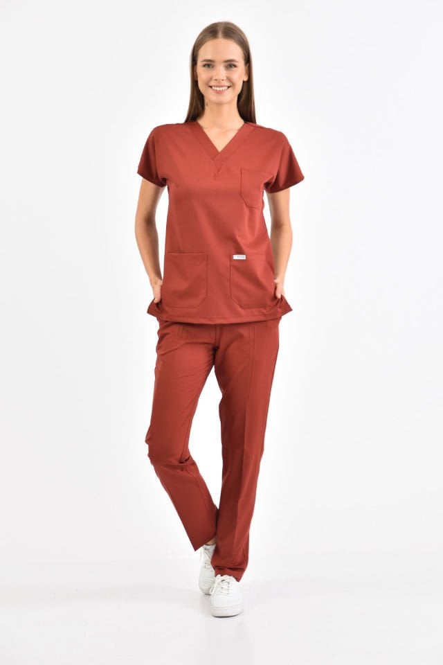 Lycra Dark Brick Surgical Team