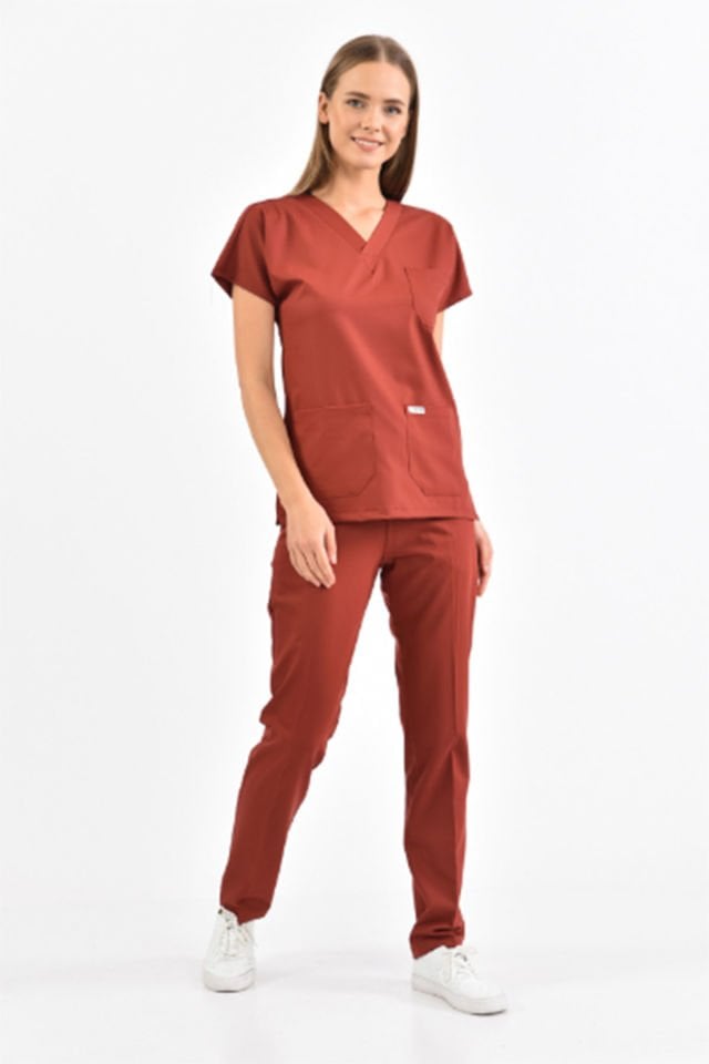 Lycra Dark Brick Surgical Team