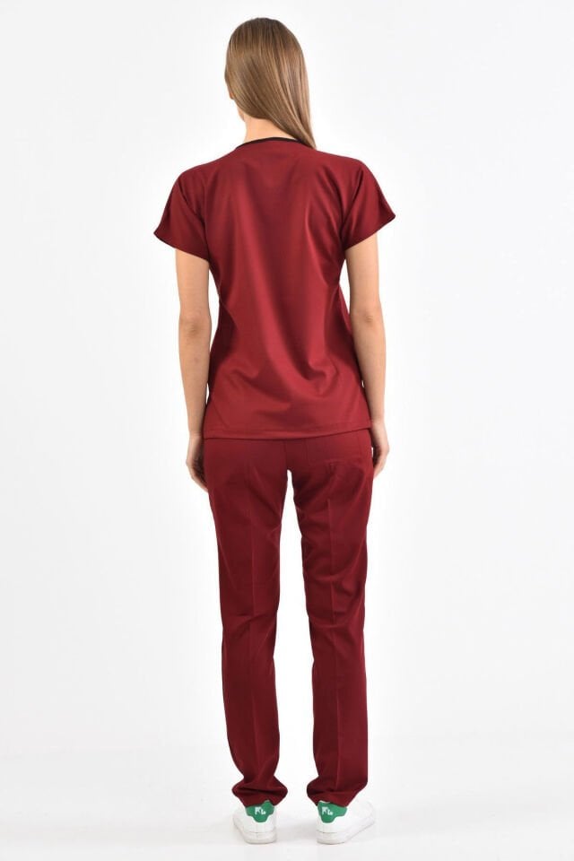 Likralı Bordo Cerrahi Takım