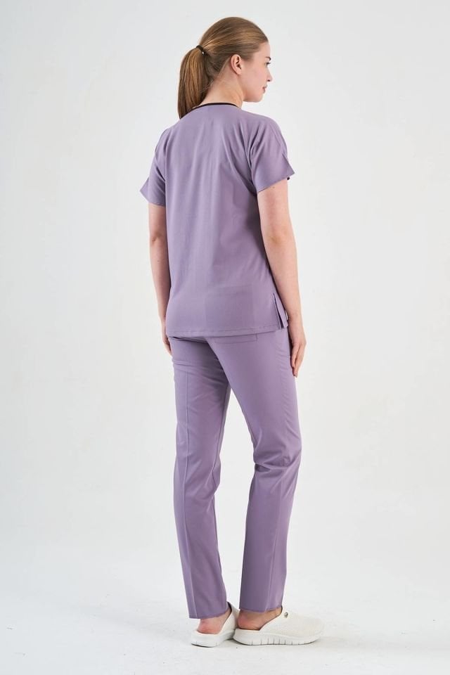Soft Lila Likralı Cerrahi Forma Takım