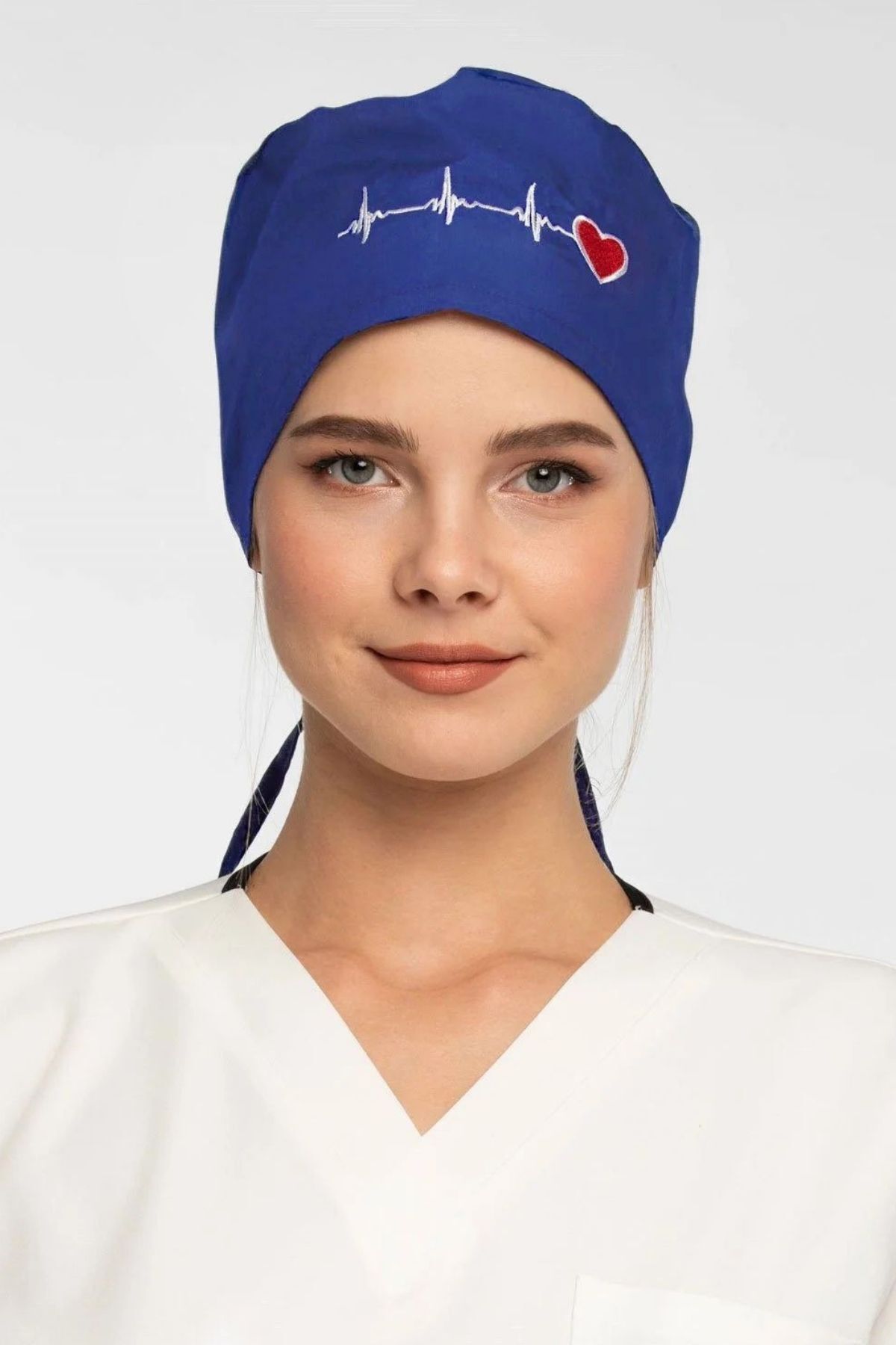 Kalp Ritim Desenli Saks Mavisi Cerrahi Bone