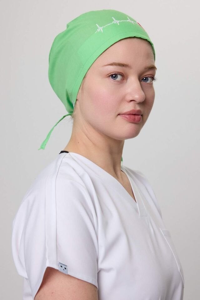 Kalp Ritim Desenli Açık Yeşil Cerrahi Bone