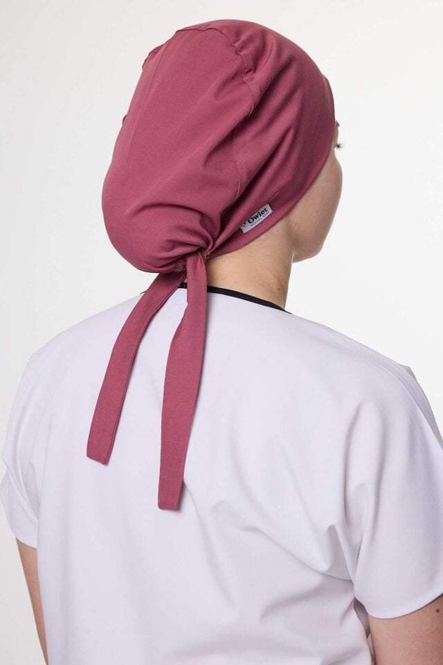 Koyu Pembe Likralı Cerrahi Tesettür Bone