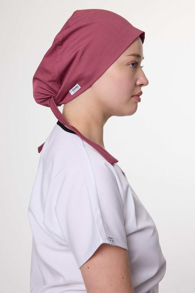 Koyu Pembe Likralı Cerrahi Tesettür Bone