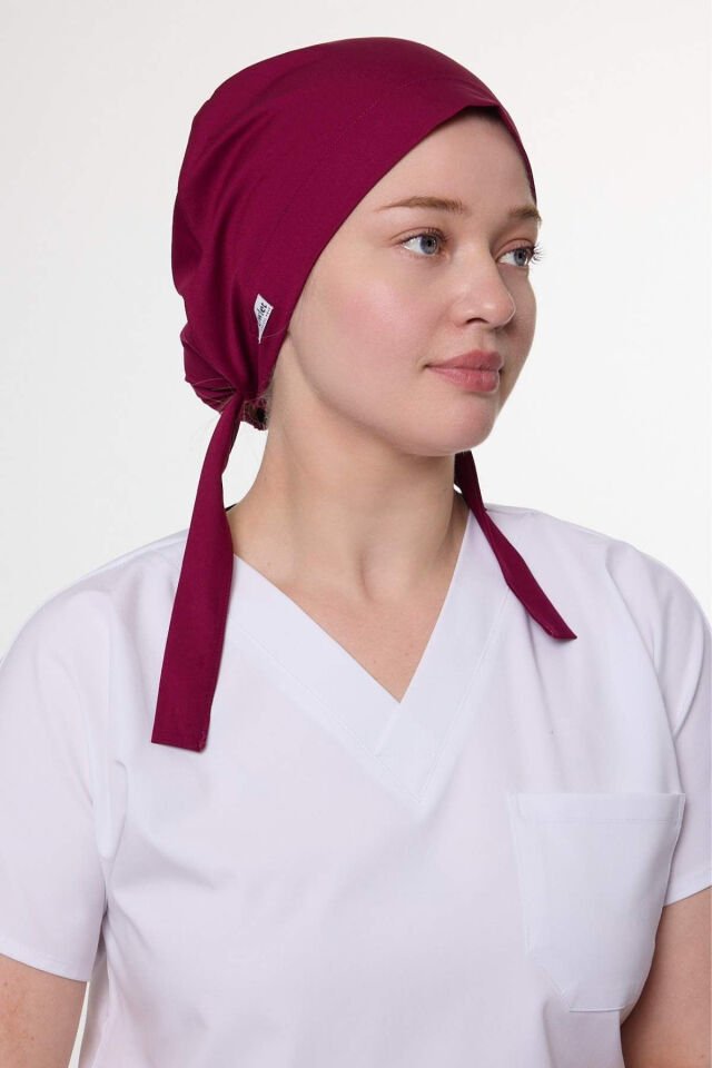 Cherry Red Lycra Surgical Hijab Bonnet