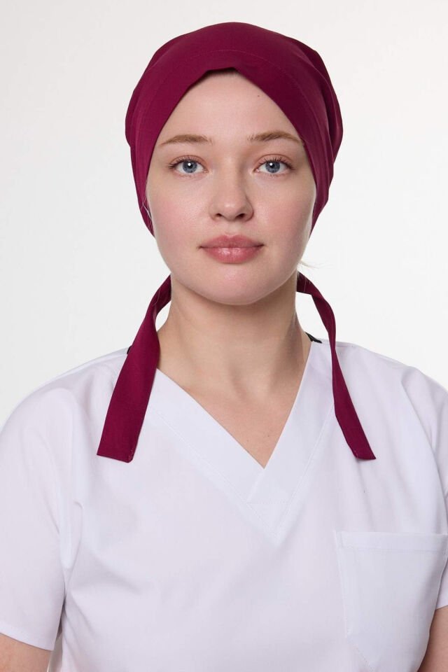 Cherry Red Lycra Surgical Hijab Bonnet