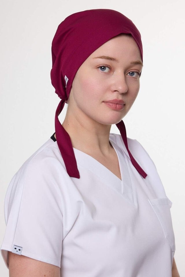 Vişne Likralı Cerrahi Tesettür Bone