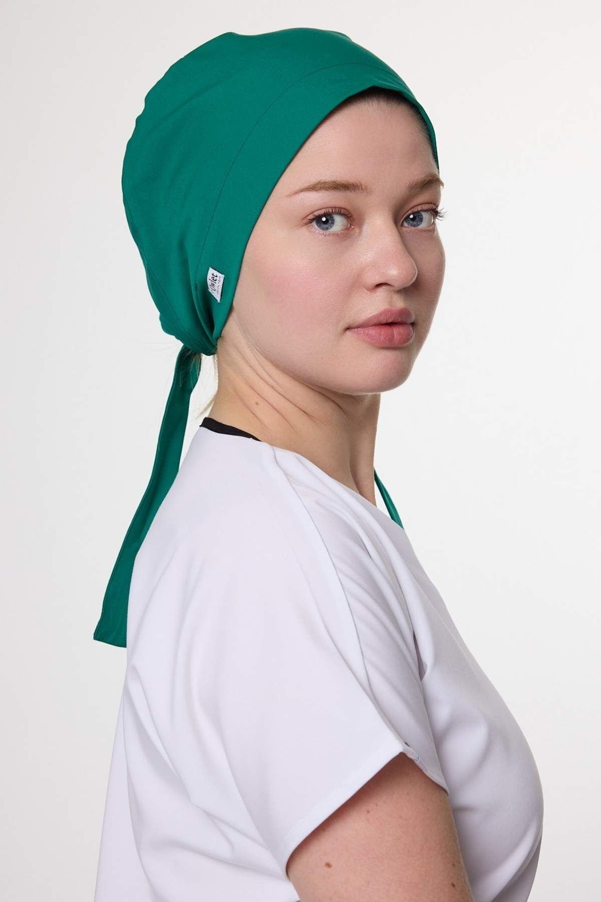 Cerrahi Yeşil Likralı Cerrahi Tesettür Bone