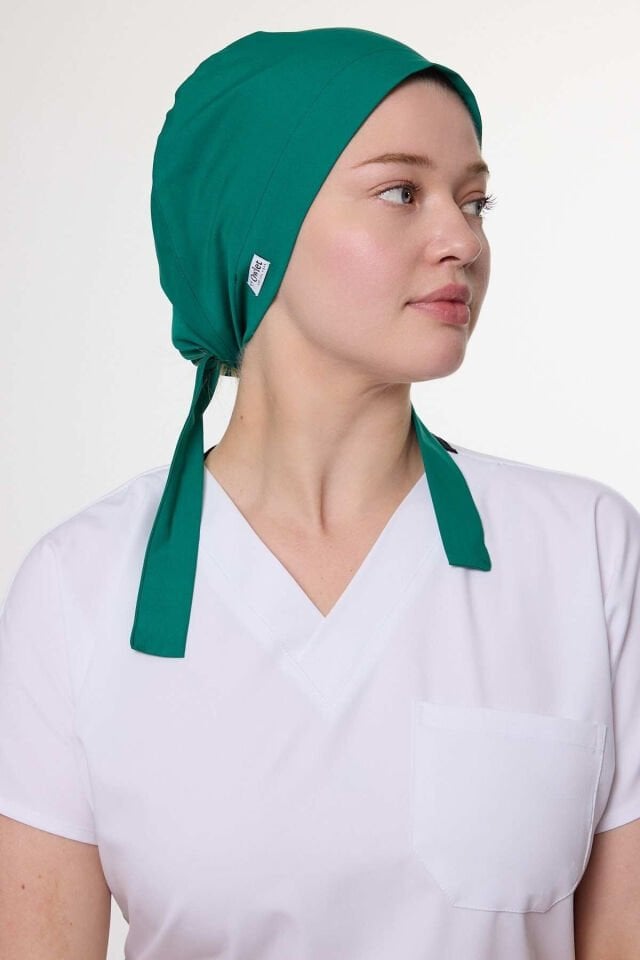 Cerrahi Yeşil Likralı Cerrahi Tesettür Bone