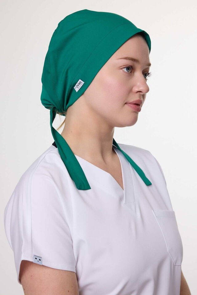 Cerrahi Yeşil Likralı Cerrahi Tesettür Bone
