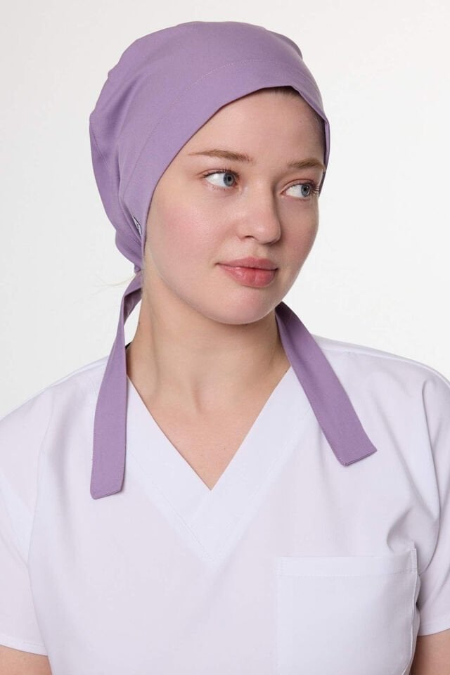 Soft Lila Likralı Cerrahi Tesettür Bone
