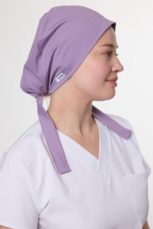 Soft Lila Likralı Cerrahi Tesettür Bone