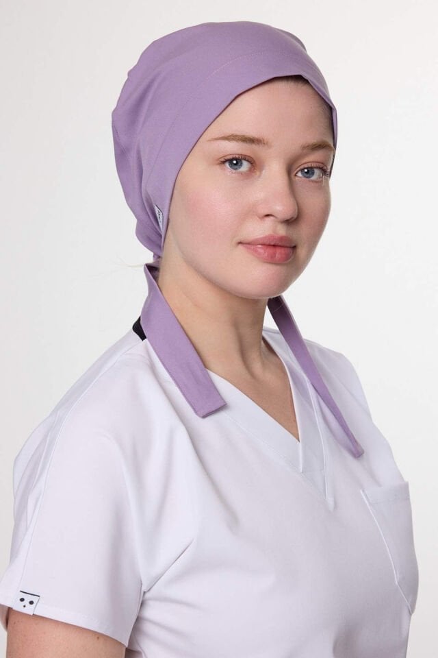 Soft Lila Likralı Cerrahi Tesettür Bone