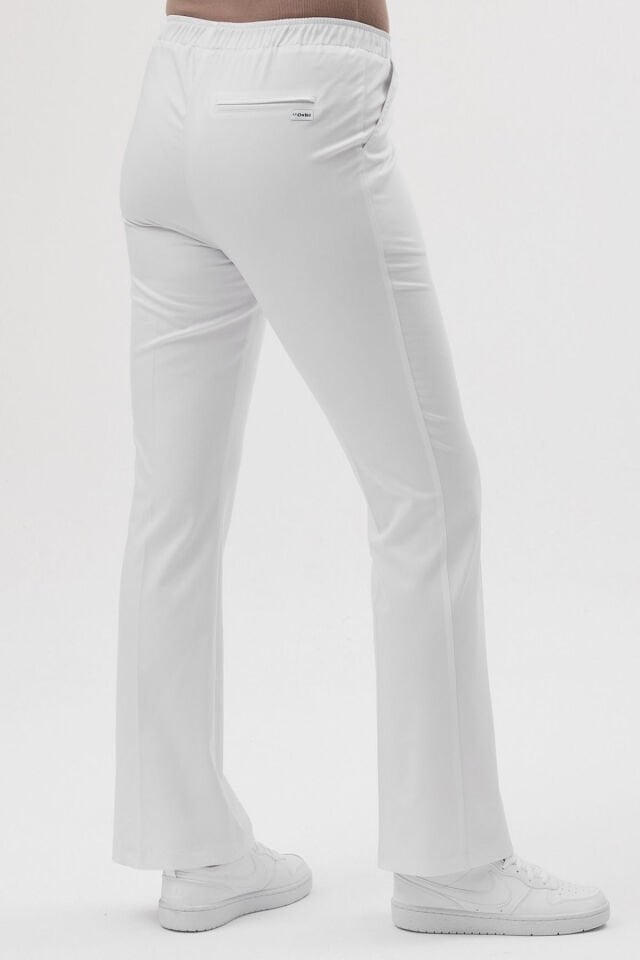 Lycra Wide Leg White Trousers